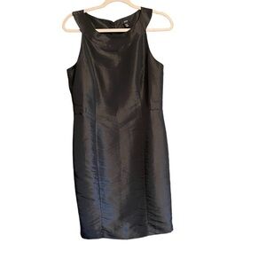Jacob Little Black Dress-Yoke Neckline-Zip Back-Matte Satin Look-Size 9/10